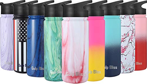 Gold Armour GulpBliss Water Bottle - Water Bottle Straw & Wide Mouth Lids