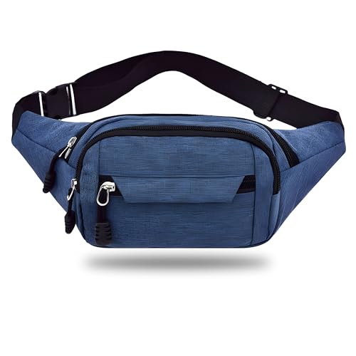 Image of Kraptick Premium Unisex Waist Bag for Men and Women - Stylish Travel Pouch, Fanny Pack, Running Waist Pack (Blue)