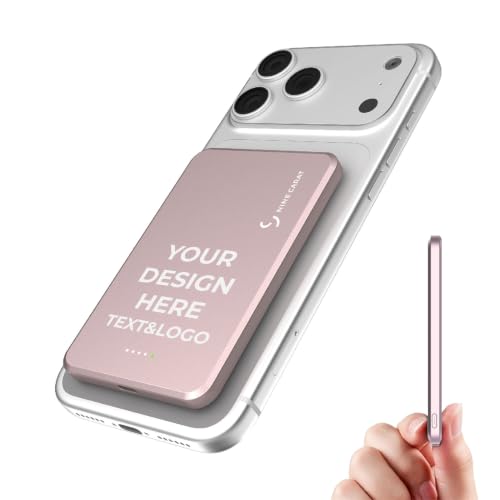 Portable Charger Custom, 5000mAh Magnetic Wireless Charger with USB-C Cable