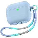 Matekxy for Airpods Pro 3 Case 2025 Cute - for Airpod Pro3 Generation Soft Silicone Cover with Lanyard & Keychain, Shockproof Scratch Resistant for Women, Perfect for Commuters and Travelers, Blue