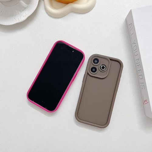 Image of Scalebee Case Cover for Mi Redmi 13 5G / Poco M6 Plus 5G, Brown | Matte Soft, Flexible Silicon, Shockproof, Camera Protection