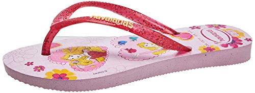 Chinelo Slim Princess, Havaianas, Meninas, Rosa Cream/Pirulito, 25/26