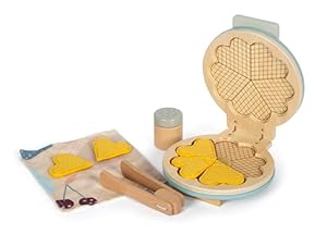 small Foot Waffeleisen-Set „Tasty“ aus Holz, Zubehör für die Spielküche, Küchen-Spielset für Kinder ab 3 Jahren, 12492