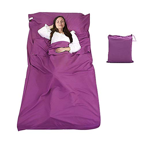 Aoweika Sábanas para Sacos de Dormir Forro de Saco de Dormir Portátil Liviana Sábana de Camping Compacta a Prueba de Suciedad para Viajes Exterior Senderismo Hoteles Picnics (115 X 210 cm / 83x45)