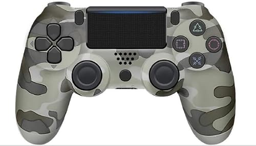 Wireless Game Controller compatible with PS4 Console, Bluetooth Gamepad, Dual Analog Joystick, Vibration & Touchpad, Rechargeable, 1-Pack (Light Green Camoflage2)