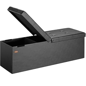 Banc de Rangement Noir 115x38x38cm Casaria