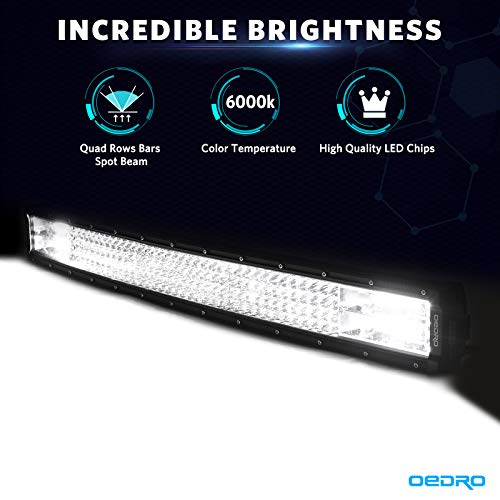 Oedro Led Light Bar 30 Inch 768W, Curved Quad-Row Spot Flood Combo Led Driving Light 53760Lm + Wiring Harness, Ip67 Off Road Lamp Fit For Pickup Jeep Truck Suv 4Wd 4X4 Atv Utv Tractor (12V 24V) #TOP3