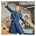 Girls Denim Jacket and Skirt Outfit Set, Fashionable Two Piece Jean Clothes with Belted Frayed Hem for Stylish Fall Wear (Blue,14-15Y(160cm))