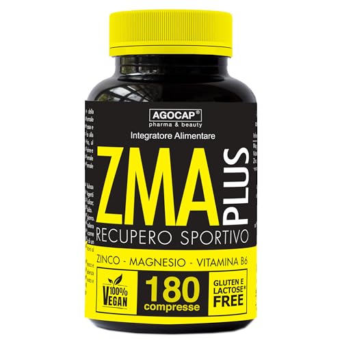 Zma Alta Concentrazione 180 Compresse. Integratore Testosterone Massa Muscolare A Base Di Zinco, Magnesio E Vitamina B6. Riduce Stanchezza E Affaticam