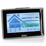 mebus wetterstation 40345 Diese Wetterstation verfügt über eine farbige LCD-Anzeige und ermöglicht einen Überblick auf die Details zu Wetter und Wohnraumklima