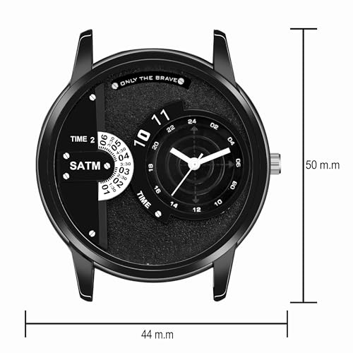 Image of Acnos 4 Diffrent Watch Pack of 1 Leather Belt Black Belt Analog Watch