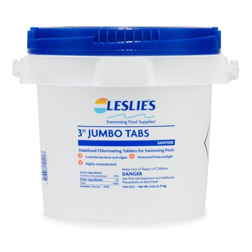 Image of Leslie's 3 Inch Stabilized Chlorine Tablets for Sanitizing Swimming Pools - Individually Wrapped, Slow Dissolving - 90% Available Chlorine - 99% Tri-Chlor - 5 Pounds