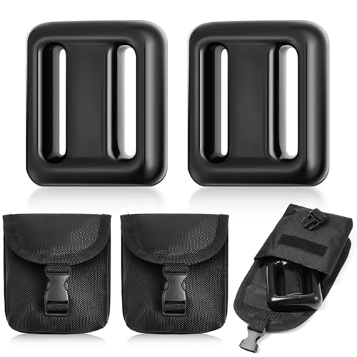 Tellegloww 2 Pack 2.2 Lbs Scuba Diving Weight System with 2 Black Nylon Belt Pockets for Buoyancy Control, Freediving, Spearfishing