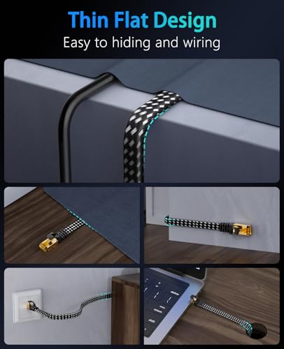 5. Bild von ARISKEEN Cat 8 Lan Kabel 20meter, 40Gbps Netzwerkkabel Ethernet Kabel 2000Mhz Hochgeschwindigkeit Gigabit Rj45 S/FTP Geschirmtes Internet Patch Kabel für Router Modem Laptop