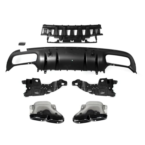 Pare-choc arrière Benz C W205 : diffuseur de remplacement avec embouts AMG-Line