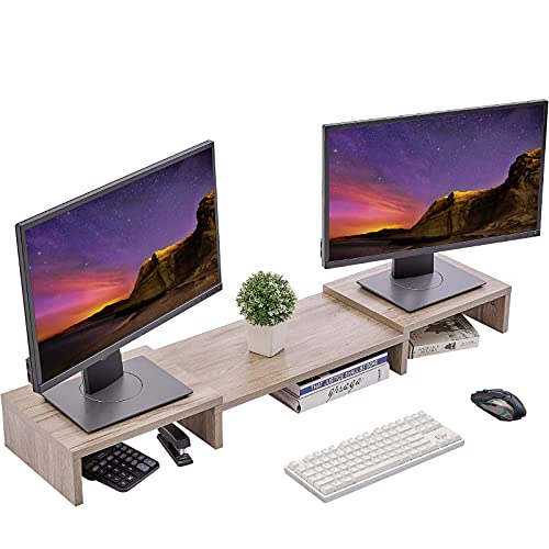 Exclusive Discount 🔥 SUPERJARE Large Monitor Stand Riser, Adjustable Screen Stand for Laptop Computer/TV/PC, Upgrade Length Desktop Organizer - Cream Gray Super Big Clearance! SUPERJARE Large Monitor Stand Riser, Adjustable Screen Stand for Laptop Computer/TV/PC, Upgrade Length Desktop Organizer - Cream Gray