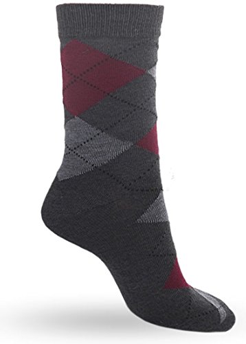 Dark Argyle Cotton Blend Dress Socks, 6 Pair/Pack