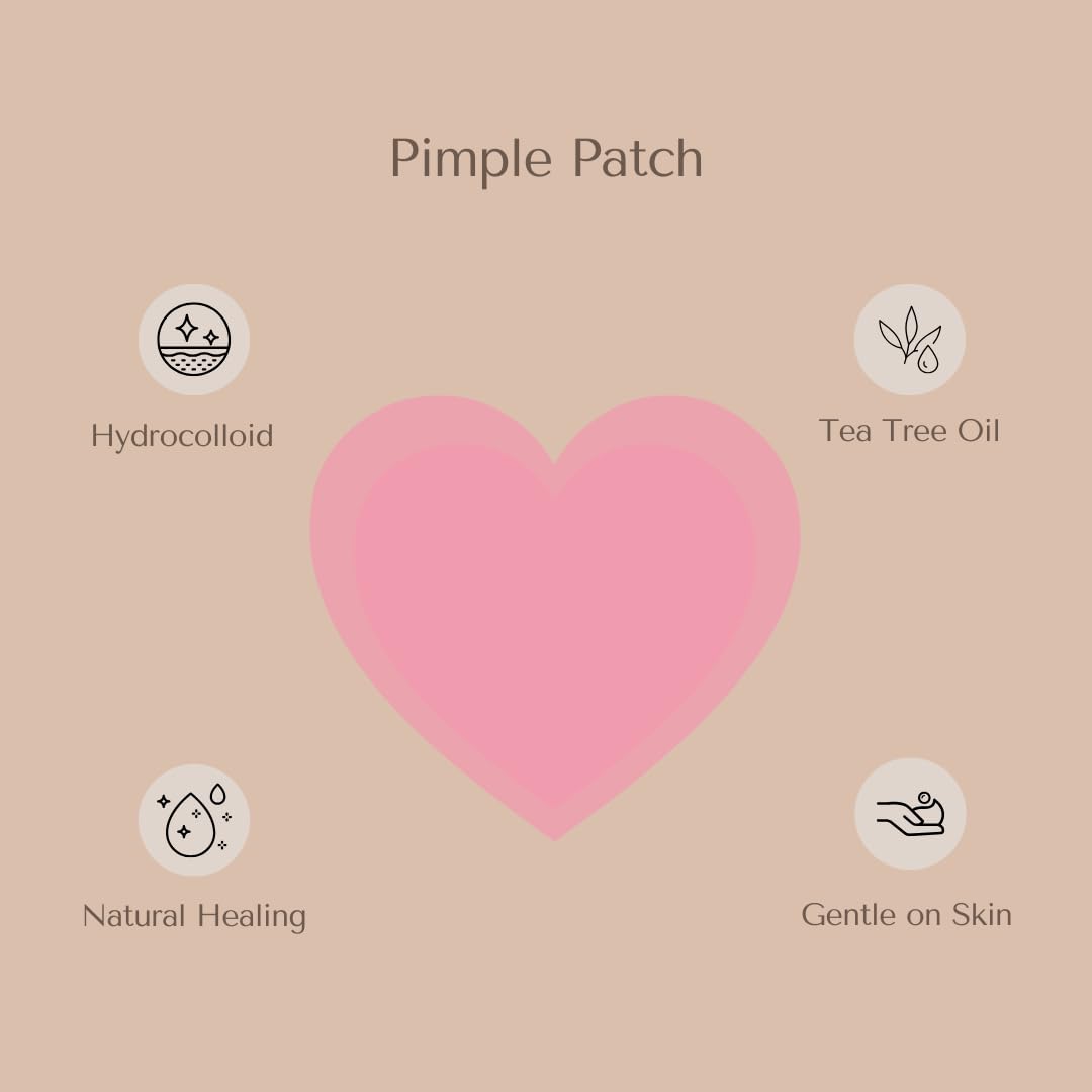 Organic To Green Rainbow Pimple Patches (252 Count) - Star & Heart Shaped Hydrocolloid Stickers - 5 Colors - Fun Blemish Covers with Tea Tree Oil