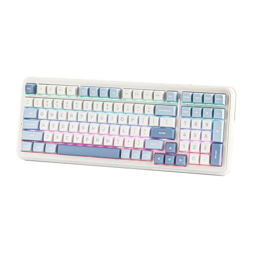 MechLands MCHOSE K99 96% Wireless Gaming Keyboard, Gasket Mechanical Keyboard, BT5.0/USB-C/2.4GHz Wireless Creamy keyboard, with 6-Layer Padding, 6000mAh Battery, Hot Swappable, NKRO for Win/Mac/Linux