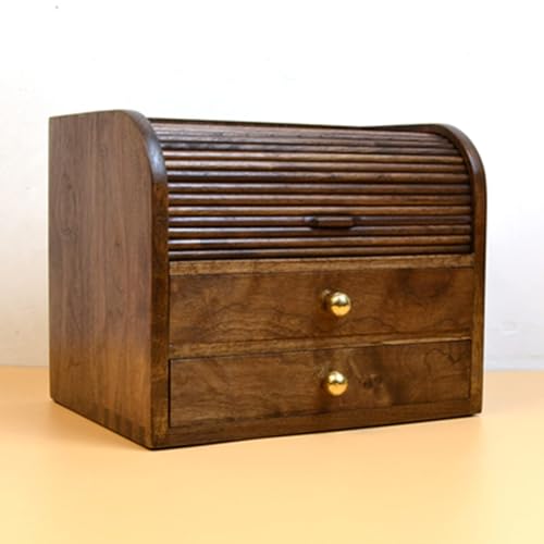 Contenitore in legno per penne con cassetto e porta scorrevole, organizer per penne stilografiche per casa o ufficio, capacità 20 penne