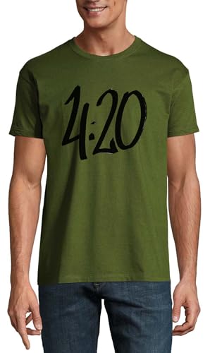 T-shirt en coton col rond 420 Art Hunter Green pour un style streetwear éco-responsable