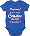 Shirtracer Statement Sprüche Baby - Ich Habe eine verrückte Cousine lila - 3/6 Monate - Royalblau - Grosse Cousine - BZ10 - Baby Body Kurzarm für Jungen und Mädchen