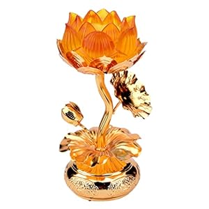 VOSAREA Diwali Diya Votive Kaarshouder Religieuze Lotusbloem Thee Licht Kaars Houder Staan Boeddhistische Kandelaar Olielamp Altaar Benodigdheden Voor Salon Thuis Decor Gouden