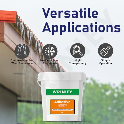 Image of Transparent Waterproof Resin Epoxy Crack Seal Glue 5L /5KG with Brush for Roof Leakage Crack Seal Agent Roof Water Leakage Solution Water Proof Glue for Waterproofing