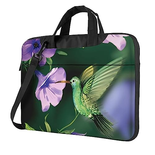 Sac à bandoulière pour ordinateur portable vert colibri avec sangle ajustable