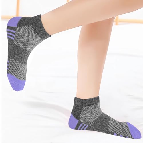 Bemeol 12 pares de meias esportivas esportivas de algodão para meninas, 12 pares de meias esportivas