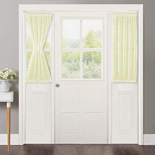 NICETOWN French Door Curtain Panel - Linen Textured Sidelight French Door Drape Privacy