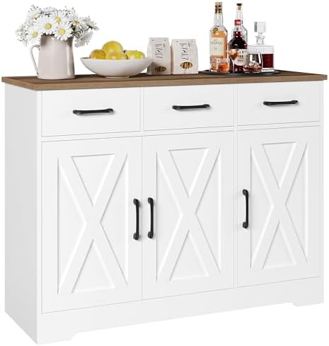 HOMCOM Mobiletto Multiuso con Cassetto e Armadietti, Credenza Stile