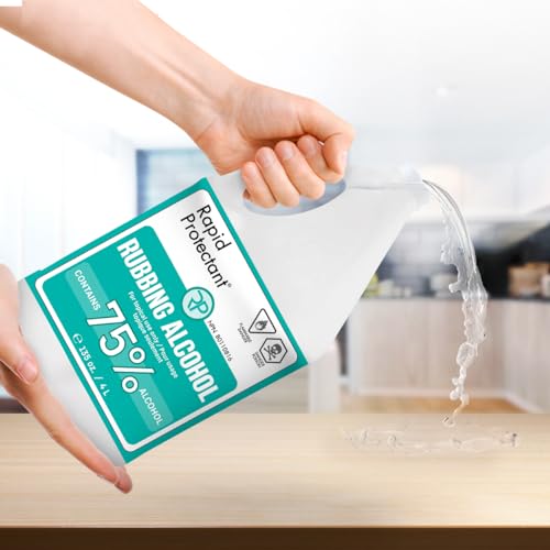 75% Alcool isopropylique 4L - Fabriqué au Canada - 4L USP Classe Isopropyle Alcool de frottement - Alcool isopropylique 75% Pourcentage - Bouteille 75% Alcool