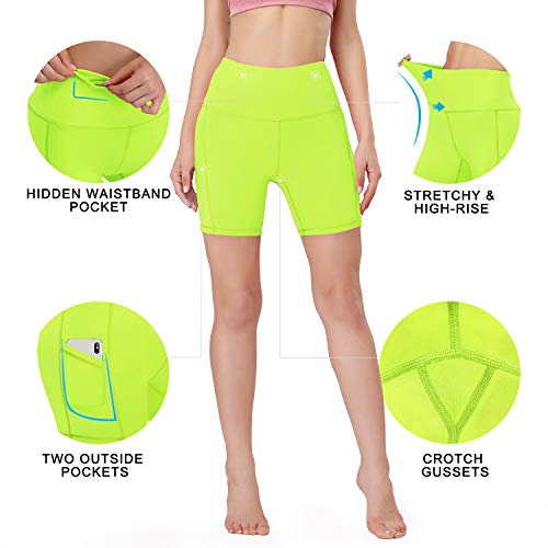 Buy HISKYWIN 5"/8" Inseam High Waist Women Yoga Shorts Tummy Control