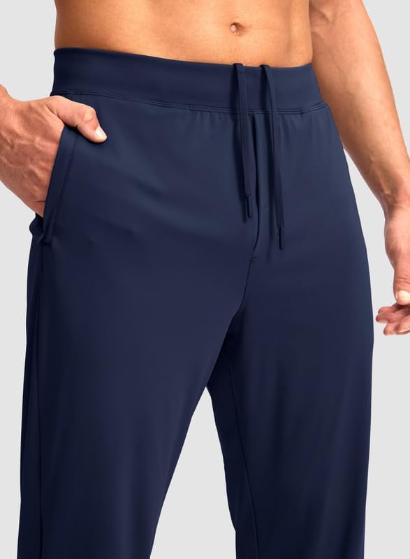 Soothfeel Men's Joggers with Zipper Pockets Golf Joggers Lightweight Sweatpants Athletic Workout Pants for Men Track 30" (Navy, XL) - Image 4
