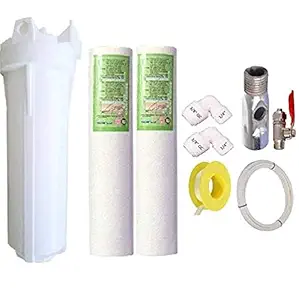 KRPLUS RO Service Kit Pre-Filter Housing Bowl + 2 Pcs. Spun Filter + SS Inlet Ball Valve 1/4