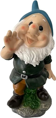 Decor Space Biancaneve ed i sette nani in poliresina da giardino nanetti per aiuola h 44 cm (Pisolo)