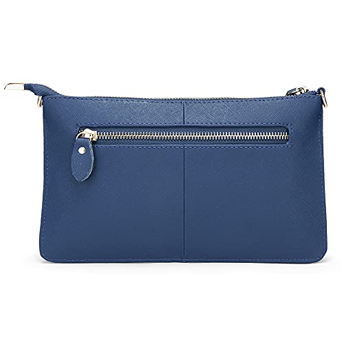 Image of YALUXE Genuine Leather Wristlet Handbags Purses Cell Phone Pocket Clutch Wallet Crossbody Bags for Women