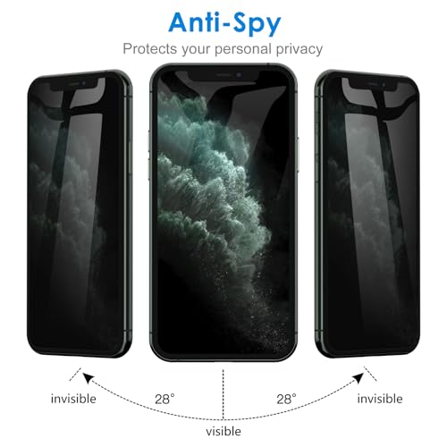 Image of JETech Privacy Screen Protector for iPhone 11 Pro Max 6.5-Inch with Camera Lens Protector, Anti Spy Tempered Glass Film, 2-Pack Each