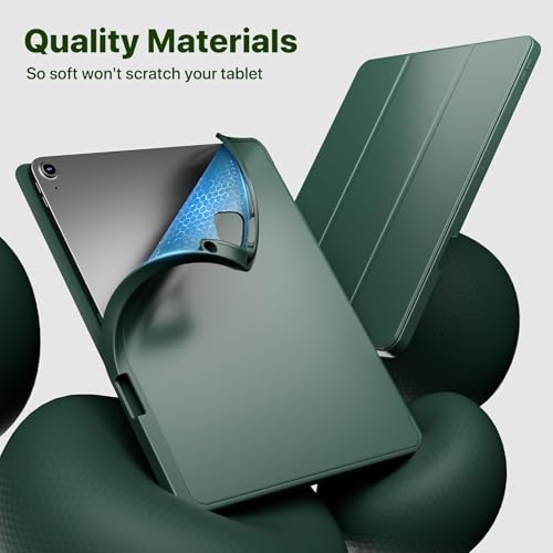 Image of TechTrendz for iPad Air 13 inch Cover M3 /M2 (2025 /2024), iPad Pro 12.9 Inch (6th /5th /4th Gen) Case with Pencil Holder, Smart Cover with Protective Trifold Stand, Auto Wake /Sleep - Green