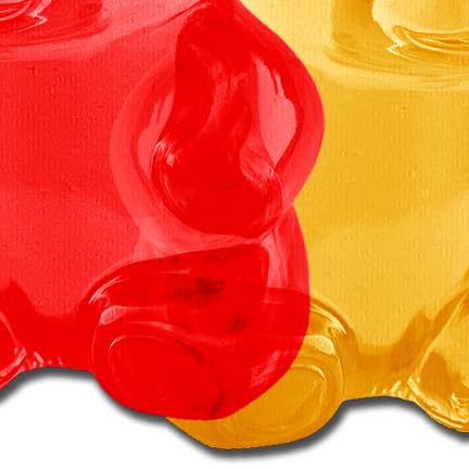 PASTEASE Festival Pasties - Gummy Bear in Red, Yellow, Orange & Green Nipple Covers for Festivals, Raves, & Lingerie | Halloween Costume Accessory | Waterproof & Latex Free