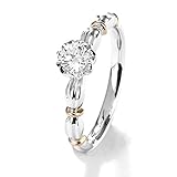 TIANRAO Anillos de Compromiso de Diamantes de 0.24 Quilates de Oro Blanco de 18 Quilates Promesa para Mujer Anillo de Matrimonio, F-G, VS,N1/2