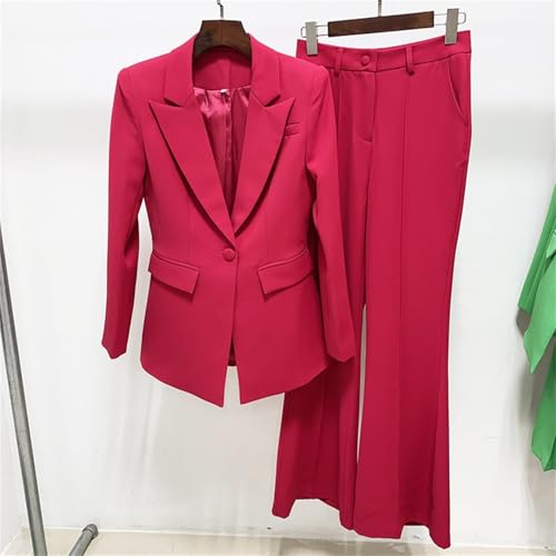 Women 2 Piece Outfits Dressy Blazer Jackets High Waisted Wide Leg Pants Suits Set Casual Business Work Wear2