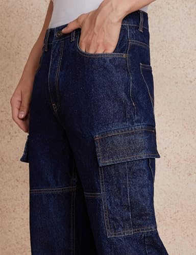 Image of Amazon Brand - Symbol Men's Baggy Cargo Jeans (Loose Fit | 100% Cotton)