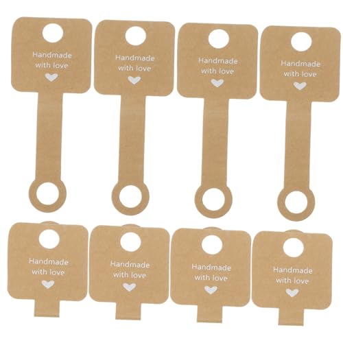 YOSADIER 100pcs Brown Bracelet Display Cards and Necklace Packaging Cards Self-Adhesive for Jewelry Presentation and Bracelet Holder Suitable for Retail and Handmade Accessories
