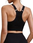 Litherday Support Bra Women Plus Size High Impact Sports Bras for Large Breasts Wire Free Racer Back Crop Top Removable Padded Workout Yoga Gym Tops Black XXL