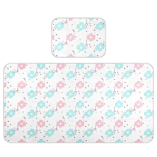 Takiito Pastel Flowers Baby Cooling Mattress Pad, Soft & Breathable Cooling Mat Keep Baby Cool in Summer 28x52 in, Nursery Essential
