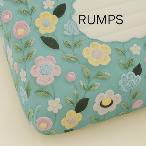 Image of RUMPS 380 TC Premium Heavy Cotton 7D Print Fast Colour Feel Elastic Fitted Floral Bedsheet King Size with 2 Pillow Covers || (Light Green, Fitted - 72 inchx78 inch King)