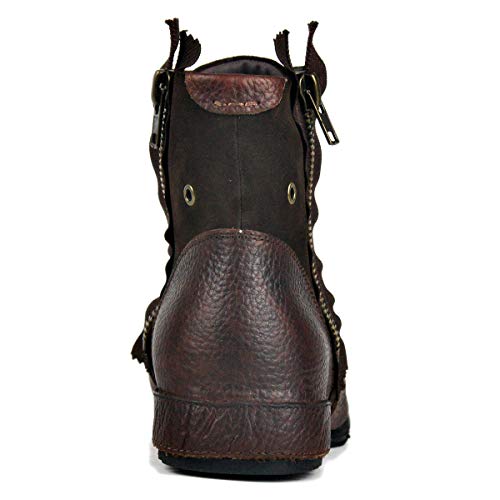 Image of OSSTONE Moto Boots for Men Fashion Zipper-up Leather Chukka Boots Casual Shoes OS-5008-8-US