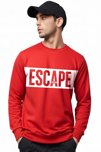Image of LEOTUDE Men's Sweatshirt | Winter Wear for Men & Casual Streetwear (Color Red)